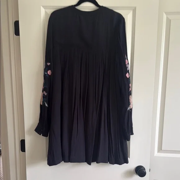 Free People Black Floral Embroidered Mini Dress - Picture 9 of 11
